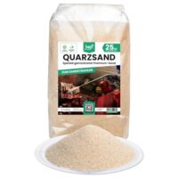 Quarzsand für Sandstrahlen, 25kg, effektives Mehrwegstrahlmittel, ideal für Sandstrahlen, Oberflächenbearbeitung, Reinigung, Lackvorbereitung und Entfernung von Rost und Korrosion