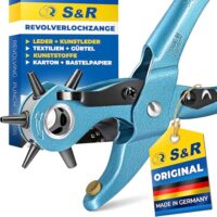 Vielseitige Werkzeuge für das tägliche Handwerk, Revolverlochzange, Gürtellochzange, Stanze für Leder & Gürtel, 6 Lochpfeifen 2-4,5mm Lochstanzer Löcher Leder