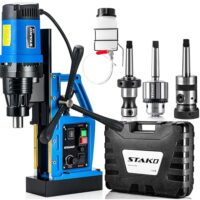 Magnetische Leistung und Präzision, Magnetkraft 17000N, tragbare Kernbohrmaschine für Metallbearbeitung mit Weldon 19mm und Bohrfutter 3-16mm und Gewindehalter M3-M16