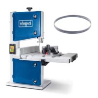 Scheppach Bandsäge HBS30X mit Sägeband-Schnellwechsler & 2 Sägebändern | max. Durchlasshöhe 80mm | max. Durchlassbreite 200mm | 350W Leistung | Holzsäge inkl. Längsanschlag & Querschneidlehre