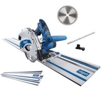 Professionelles Werkzeugset für Handwerker und Heimwerker - Scheppach Set Tauchsäge PL55 inkl. Führungsschiene & 2. HW Sägeblatt | Tauchkreissäge Handkreissäge | 140 cm Führungsschiene (2x 70 cm) | 1200 Watt | 160 mm Sägeblatt | 16 mm Schattenfuge