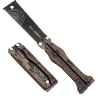 Eine hochwertige Japansäge 15cm von TOOLMAYS mit SK5-Doppelseitenklinge für präzisen Schnitt in Hartholz und schnelle, grobe Schnitte in Weichholz. Ideal für Heimwerker.