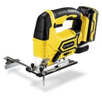 TROTEC Stichsäge PJSS 11–20V, Multi Akku 20 V 2 Ah, 65 Watt, Schnitttiefe Holz 80 mm, Aluminium 12 mm, Metall 5 mm, LED Arbeitsleuchte