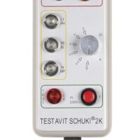Testavit Schuki 2K Steckdosenprüfgerät mit FI-Test und einstellbarem Nennfehlerstrom für sichere Überprüfung von elektrischen Anlagen, Werkzeug für Elektriker
