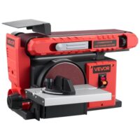 VEVOR Band-Tellerschleifer 400 W, 152,4 mm Teller-Schleifer & 101,6x914,4 mm Band-Schleifer, mit 0-45° verstellbarem Arbeitstisch & Staubabsauganschluss für Holzbearbeitung und Messerschärfen