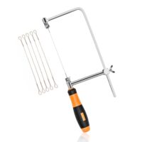 VOBOR Laubsäge, Dekupiersäge mit Holzgriff und 5 Sägeblättern für Metall und Holzarbeit