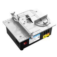 VOBOR Mini Tischkreissäge, 7-Gang-Netzteil Einstellbarer, 0.1-15mm Sägeblatt Höhenverstellbarer, Tragbare Präzisions Table Saw für Holz-Kunststoff-Acryl-Schneiden