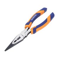 WISEPRO Spitzzange, 60CRV Flachrundzange mit Seitenschneider und rutschfestem Griff, multifunktional für Schneiden, Biegen und Verdrehen von Rohren