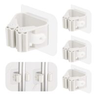 4 Stück Besenhalterung Wand Selbstklebend, praktische und strapazierfähige Halterung für Küche, Bad oder Garten, keine Bohrarbeiten erforderlich