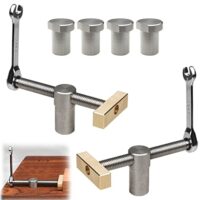 2 Stück Werkbank Schraubstock Zubehör Klemme, 4 Stück Positionierung Spannelemente Schraubstock, Hobelbank Niederhalter 20mm Loch für Holzarbeiten, Schreibtisch-Clip, Schnell Fixierte Klemme
