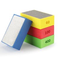 Wozzies 4 Stück Diamant Schleifpad, Fliesen schleifen, Glas schleifen, Handschleifpad, Polierpads für Steinkeramikfliesen, Glas, Metall, Holz und Marmor mit verschiedenen Körnungen 60#, 100#, 200# und 400#
