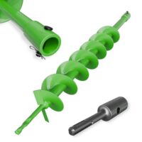 Erdbohrer für Garten und Bau, Zenix Erdbohrer 80mm*800mm mit Sicherungsbolzen & Adapter, Bohrmaschine nutzbar, Pfahlbohrer Brunnenbohrer Aushubarbeiten Zaunbau und Garten