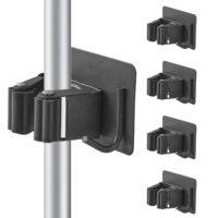 Edelstahl-Besenhalter mit Haken, Selbstkleber-Besenhalter für Küche, Badezimmer und Garten, minimalistische Organisationslösung für Reinigungstools