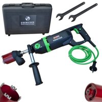 Trocken-Kernbohrmaschine Eibenstock EHD 2002S mit Staubabsaugung und Diamant Dosensenker für harte Baustoffe wie Klinker, Gebrannte Ziegel oder Quadrat-Kalksandstein