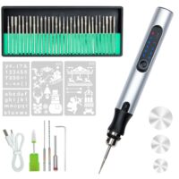 Elektrischer Gravierstift mit 36 Bits, Einstellbar bis 18.000 U/min, Tragbare Graviermaschine für Schmuck, Holz, Glas
