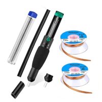 Entlötpack mit Entlötdraht, Entlötpumpe und Ersatzspitze für Elektronik-Kit. Lötentferner mit starken Kapillarwirkung.