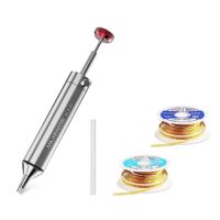 Owootecc Entlötpumpe, Entlötpumpe aus Aluminiumlegierung mit Silikondüse für effektive Entlüftung und Lötentfernung