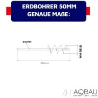 Erdbohrer für akkuschrauber und bohrmaschine, Gartenarbeiten Werkzeug zum Pflanzen und Pfählen mit 40mm Durchmesser und 450mm Länge