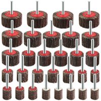 Fächerschleifer Set Körnung 80 Lamellenschleifer Schleifaufsatz für Akkuschrauber, Bohrmaschine, Geradschleifer - 30 Stück Rundschleifer