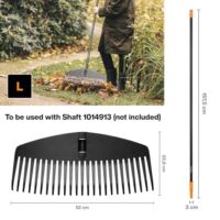 Fiskars Laubbesen-Kopf, 25 Zinken, verbindbar mit Fiskars Solid Stiel, Breite: 51,1 cm, Kunststoff-Zinken, Schwarz, L, Solid