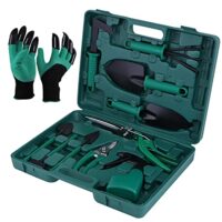 11-teiliges Gartenwerkzeug-Set, Gartengeräte mit Handschuhen und Tragetasche, perfektes Geschenk für Gartenliebhaber