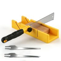 Gehrungslade mit Säge Set für Holz und Kunststoff, 3 austauschbare Handsägeblätter, präzise Schnitte bei verschiedenen Winkeln