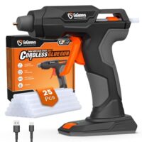 GoGonova Heißklebepistole mit Akku, schnelles Aufheizen und 25 Klebestiften für DIY und Reparaturen