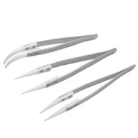 Set mit drei keramischen Pinzetten aus Edelstahl für professionelle Reparaturen, Schmuck und Präzisionsarbeit