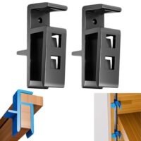 2 Stück Practical Wardrobe Cabinet Board Clip, Kleiderschrank-Schließbrett-Clip, Schublade-Befestigungsklammer, Schubladenfront-Montageklammer, feste Verschlussclips für 16-18mm Schrank (Schwarz)