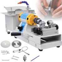 Multifunktionale Lapidary-Tischsäge mit Einstellbarer Geschwindigkeit, Edelsteinpolier-Puffermaschine für Schleifen, Schneiden und Bohren