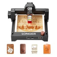 Hochleistungs-Lasergraviergerät für professionelle Ergebnisse, LONGER Ray5 mini, 12000 mm/min Hochgeschwindigkeitsschneider für Holz, Metall, Acryl, Leder, DIY CNC, 140x130mm Gravurbereich, WiFi, Not-Aus-Sicherheit
