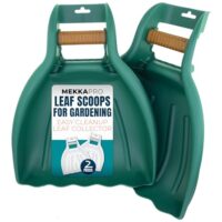 Mekkapro Laubgreifer - 2 Stück - Grün, stabiler Laubkralle für Gartenarbeit, kraftsparender Griff, ideal für Kinder und Familien
