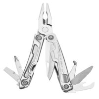 Leatherman Rev Multi-Tool mit 14 Werkzeugen und feststellbarer Klinge für Camping und Heimwerken aus Edelstahl und Silber