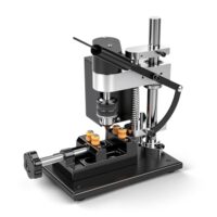 Mini Tischbohrmaschine 200W Standbohrmaschine für Holz, Metall, Kunststoff und Aluminium mit 7-gangiger Einstellung und flexiblem Wellenaufsatz