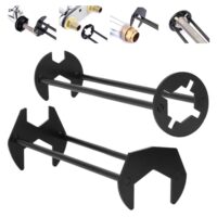 Multifunktioneller Spülenschlüssel mit 7 Größen, ideal für die Reparatur und Montage von Spülen, Wasserhähnen und Warmwasserbereitern. Hochwertiger Stahlmaterial, vielseitige Form für enge Räume.