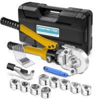 Profi Presszange Kupferrohr CR V-Kontur und TH-Kontur mit Rohrabschneider, Handpresszange für Kupfer- und Verbundrohre