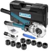 Professionelle Kupferrohr-Presszange mit V-Kontur und TH-Kontur, Rohrabschneider und Entgrater für effiziente Verbindungen