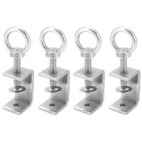 QWORK 4 Stück Edelstahl Heberinge C Klemme, Hochleistungs C Klemme für Heimwerker Holzbearbeitung Schweißtischlerei