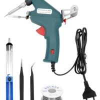 QWORK Lötkolben-Set mit 60W-Lötpistole, Entlötpumpe und Pinzette für schnelles Aufheizen und präzise Arbeit