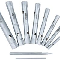Rohrsteckschlüssel-Satz mit 10 verschiedenen Größen von 6x7 bis 20x22 mm, ergonomisch und sicher