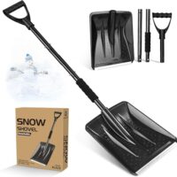 Schneeschaufel mit Aluprofil und 4-teiligen Abnehmbaren Design für Auffahrt, Camping und Schneemann spielen