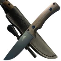 Outdoor-Messer mit feststehender Klinge und Micarta-Griff für Survival und Camping-Aufgaben