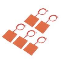 Silikon-Heizmatte, 12V 7,5W Heizfolie Flexible Heizplatte 50mmx50mm Heizmatte für konstante Temperatur, Packung mit 5 Stück
