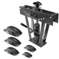 STAHLWERK Rohrbiegemaschine, hydraulisches Rohrbiegegerät mit 12 Tonnen Presskraft, Biegen von Metallrohren bis 90 Grad, 6 Matrizen für verschiedene Biegeradien