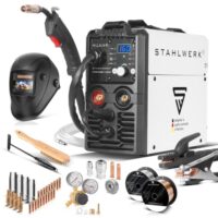 STAHLWERK Schweißgerät 5 in 1 Kombi MIG MAG 160 M IGBT - Vollausstattung - MMA, Lift-TIG, FLUX-fähig, mit 160 A, vollsynergisch mit 2-Rollen-Antrieb, Smartkühlung & Überhitzungsschutz