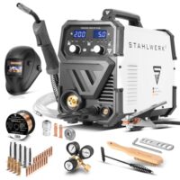 STAHLWERK Schweißgerät MIG/MAG 200 ST - Vollausstattung - IGBT Inverter mit 200 A, Schutzgasgerät mit synergischem Drahtvorschub, FLUX/Fülldraht geeignet, Lift-TIG und MMA/E-Hand (ARC) funktionsfähig