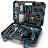 Sundpey Werkzeugset gefüllt mit 206 Teilen, 12V Akkuschrauber und Haushaltswerkzeuge für Reparaturen und Heimwerken