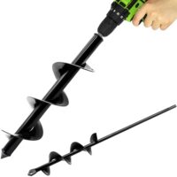 Ergänzer für Bohrmaschine, Gartenbohrer Erdbohrer zum Graben und Pflanzen von Bäumen und Blumen, Spiralbohrer 4x42cm 9x40cm