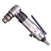 Hochwertige Pneumatische Winkelbohrmaschine für Heimwerker und Handwerker, mit Schlüsselfutter für Bohrer, Drehrichtung Einstellmöglichkeit, Höhe 95 mm, Drehzahl 180 U/min