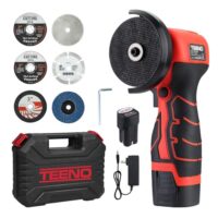 TEENO Akku Winkelschleifer, 16,8V Mini Winkelschleifer mit 2x2000mAh Akkus und vielen weiteren Zubehörteilen